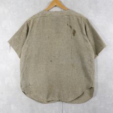 画像2: 30〜40's Old Glory マチ付き カットオフスリーブ ウールシャツ (2)