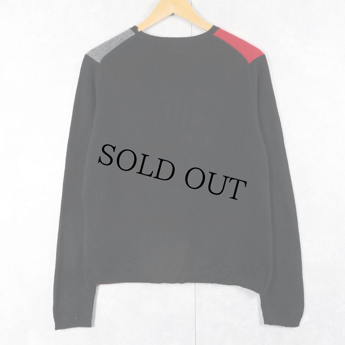 画像3: valerie stevens パネル切り替え カシミアニットセーター L (3)