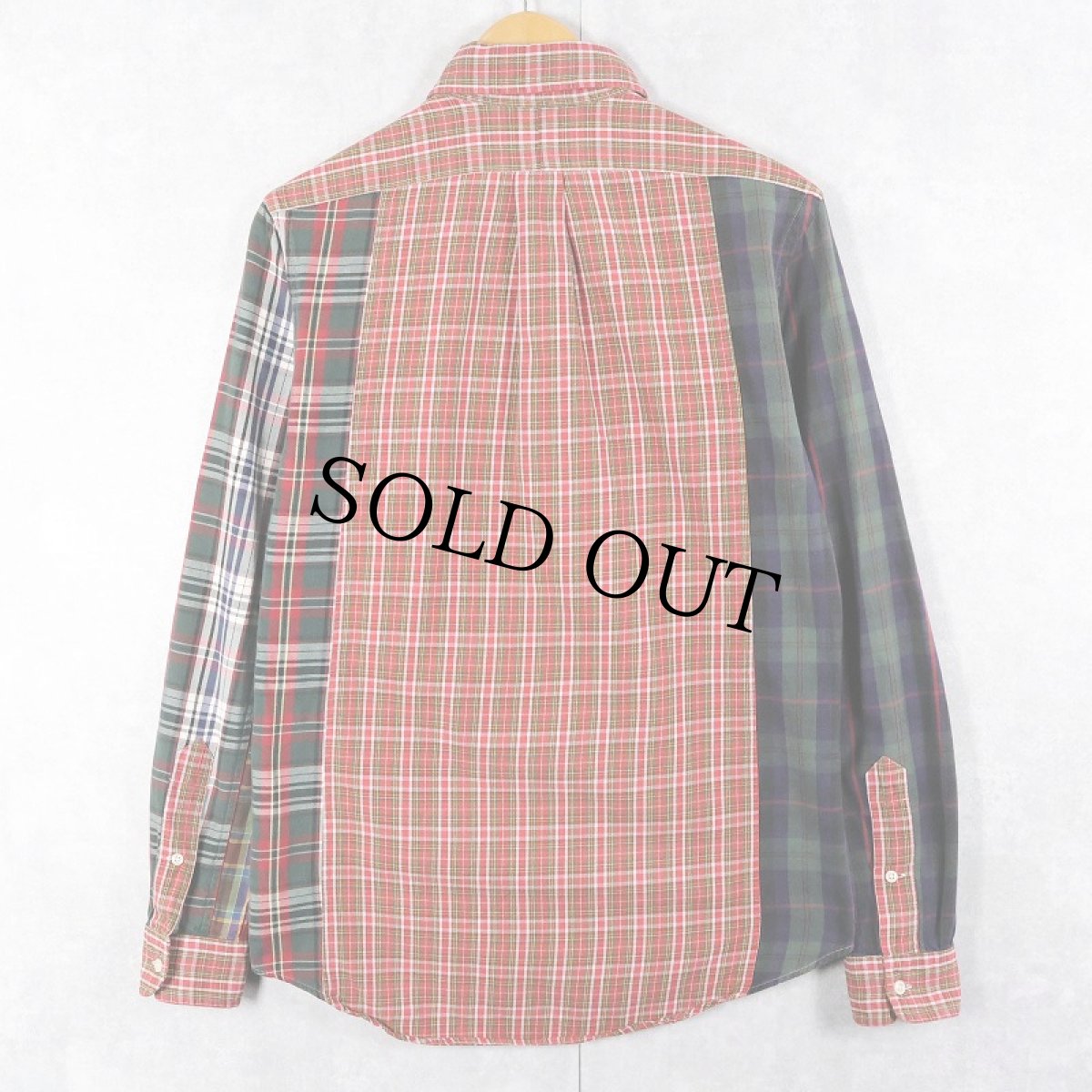 画像2: POLO Ralph Lauren "CUSTOM FIT" チェック柄 クレイジーパターン コットンボタンダウンシャツ S (2)