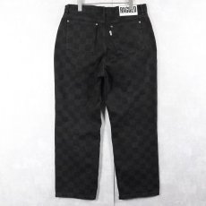 画像2: RAGGED JEANS チェッカー柄 コットンパンツ BLACK W35 (2)