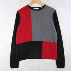 画像2: valerie stevens パネル切り替え カシミアニットセーター L (2)