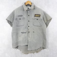 画像1: 60's Cleveland Overall Division カットオフ ウィップコード ワークシャツ L (1)