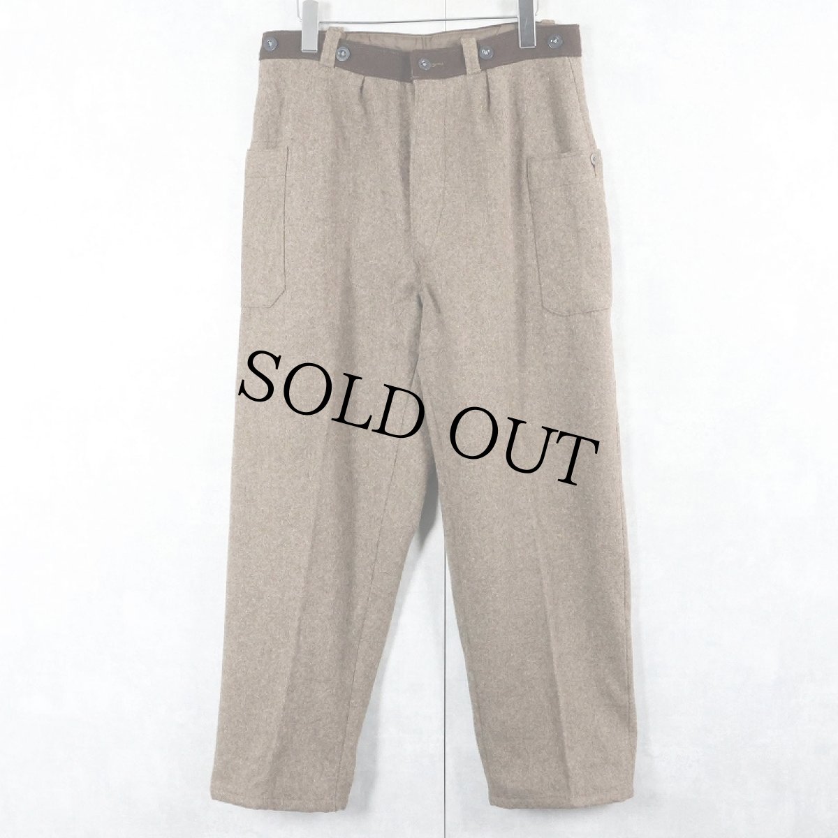 画像2: 〜80's シンチバック付き ウールトラウザーズ SIZE46 (2)