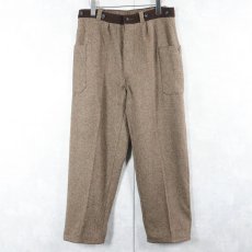 画像1: 〜80's シンチバック付き ウールトラウザーズ SIZE46 (1)