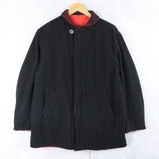 画像1: 60's McGREGOR USA製 "SPORTSWEAR" ウール/コットン リバーシブルジャケット BLACK/RED (1)
