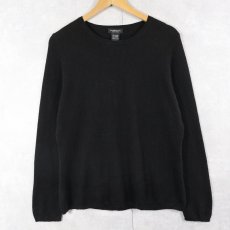 画像1: Lord & Tayloe カシミアニットセーター BLACK XL (1)