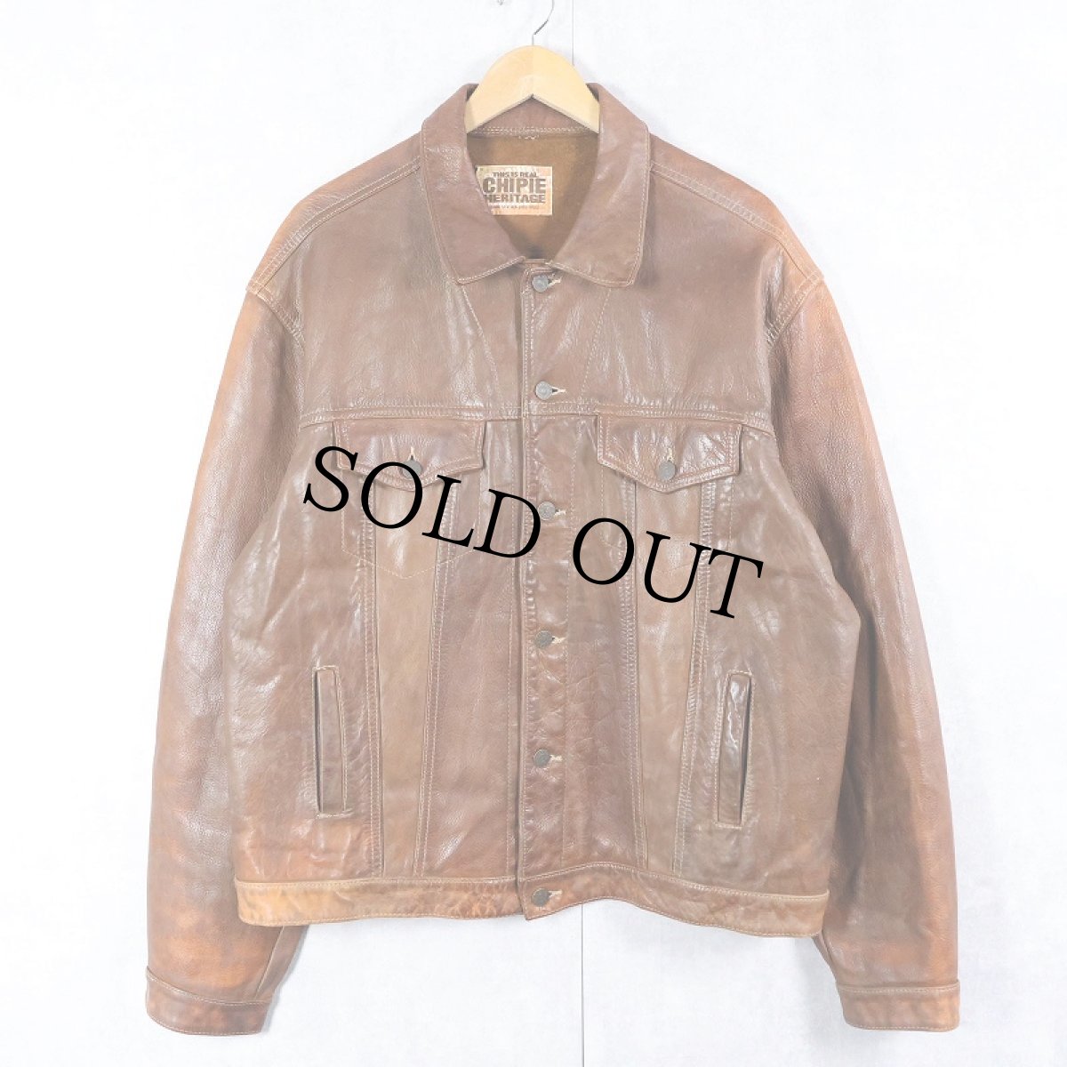 画像1: CHIPIE レザートラッカージャケット XXL (1)