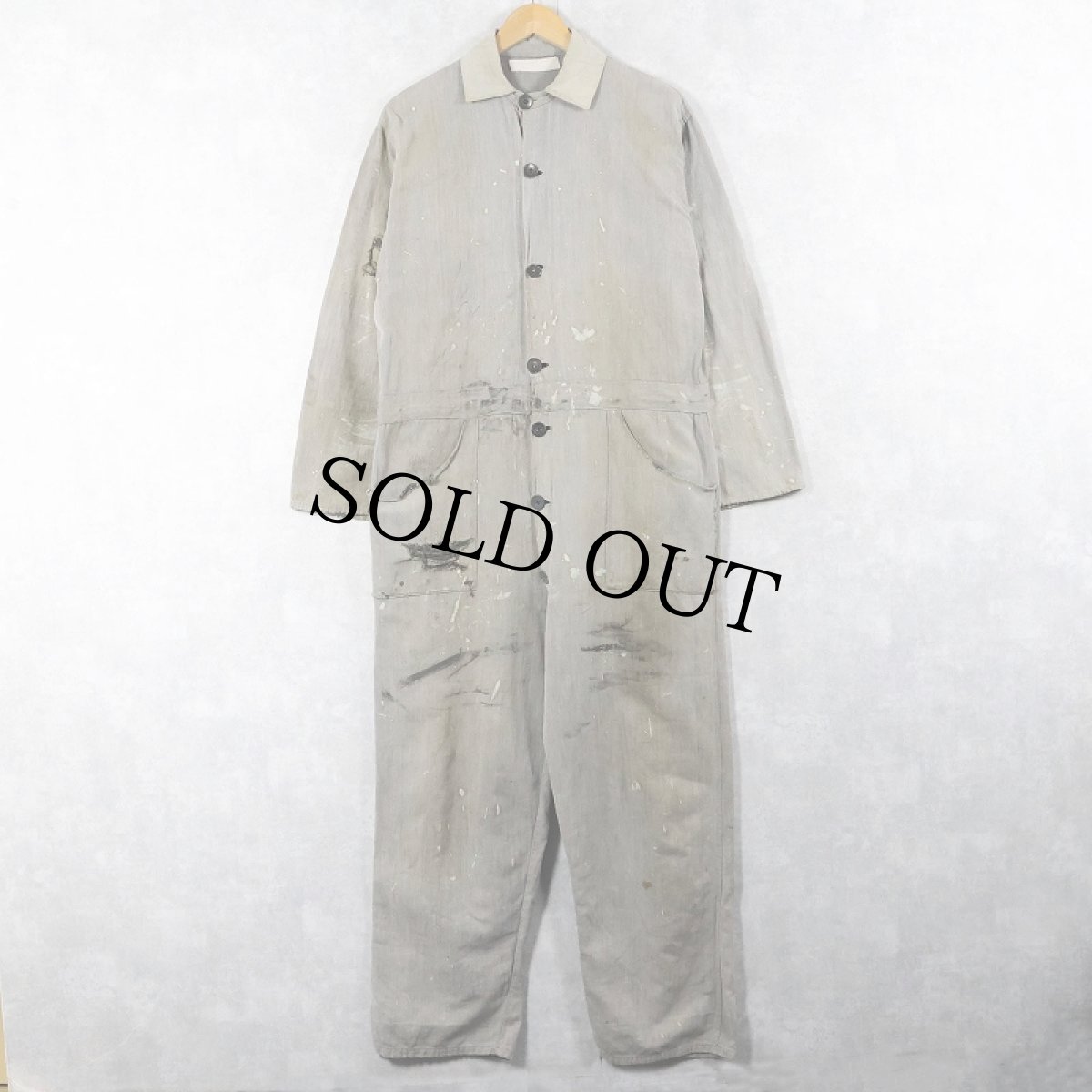 画像1: 40's ブラックシャンブレー ジャンプスーツ (1)