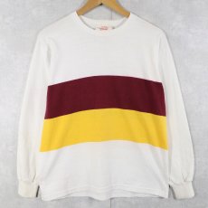 画像1: 80's〜 The Tease Knitting Co. Ltd. ファットボーダー柄 ロンT (1)