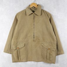 画像1: 〜40's FRENCH ハーフジップ キャンバス ハンティングジャケット (1)