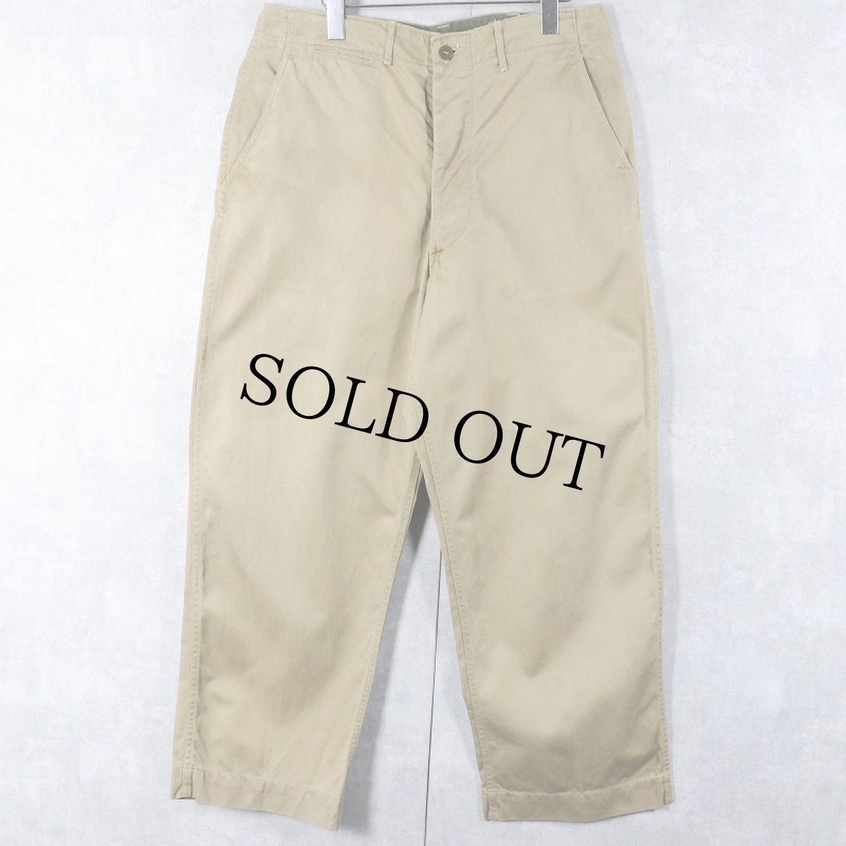 画像1: 40's U.S.ARMY M-45 "裏地HBT" チノトラウザーズ W32 (1)