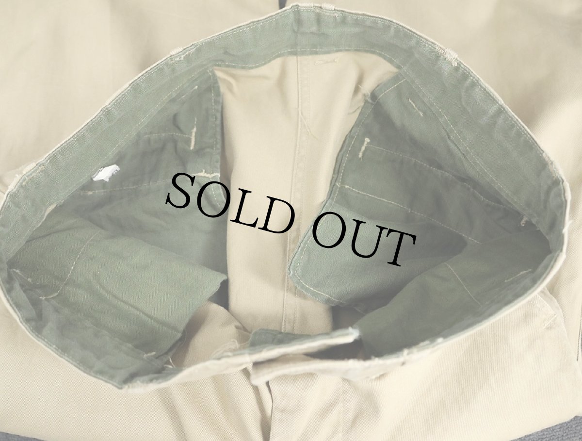 画像3: 40's U.S.ARMY M-45 "裏地HBT" チノトラウザーズ W32 (3)