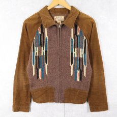 画像1: 30's CHIMAYO BLANKET by GANS CRAFT コーデュロイ切り替え チマヨジャケット SIZE38 (1)