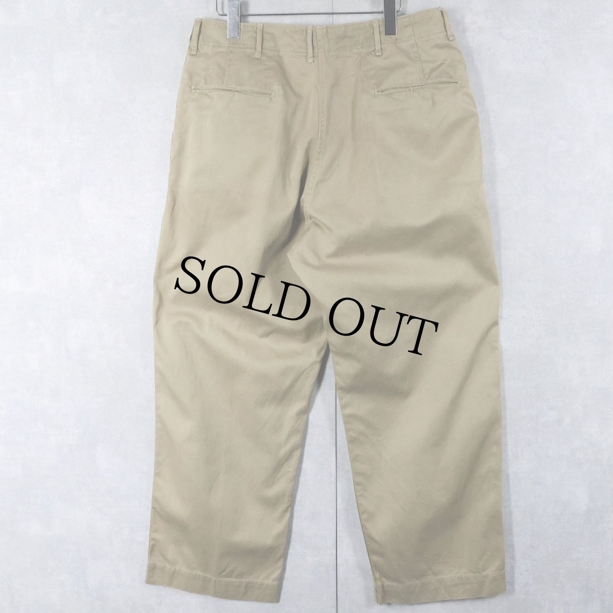 画像2: 40's U.S.ARMY M-45 "裏地HBT" チノトラウザーズ W32 (2)