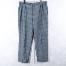 画像3: 70's チェック柄 2タックスラックス W36 (3)