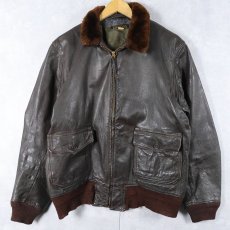 画像1: 〜50's U.S.NAVY G-1 "CIVILIAN MODEL" レザーフライトジャケット SIZE42 (1)