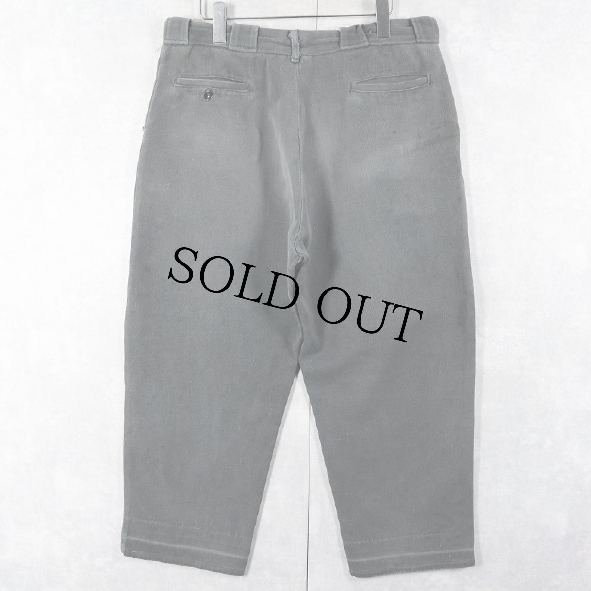 画像2: 60's ウィップコード ワークパンツ BLACK W34 (2)