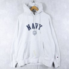 画像1: Champion REVERSE WEAVE "NAVY" プリントスウェットフーディー XL (1)