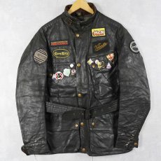 画像1: 50's Belstaff TRIAL MASTER "Checker-Flag" ワッペン×ピンズ カスタム オイルドジャケット (1)