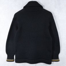 画像2: 30's USMA "WEST POINT" ショールカラー レタードニットカーディガン BLACK (2)