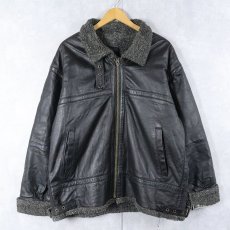画像1: "B-3 TYPE" ボアライナー レザージャケット BLACK (1)