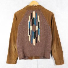 画像2: 30's CHIMAYO BLANKET by GANS CRAFT コーデュロイ切り替え チマヨジャケット SIZE38 (2)