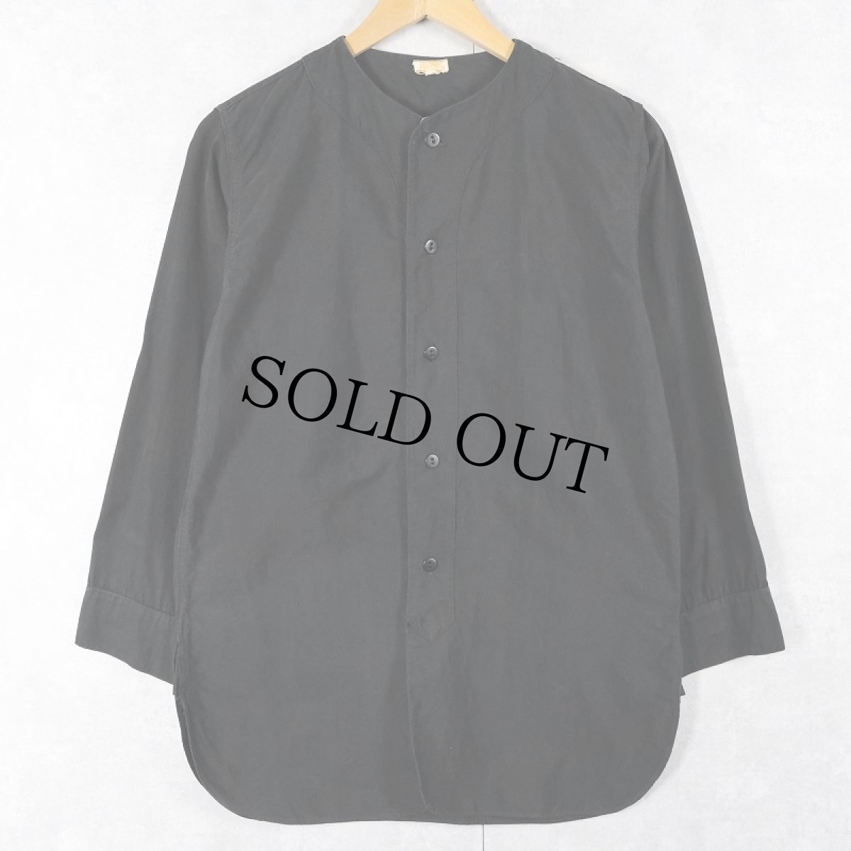 画像1: 〜30's Em-Row コットンベースボールシャツ BLACK (1)