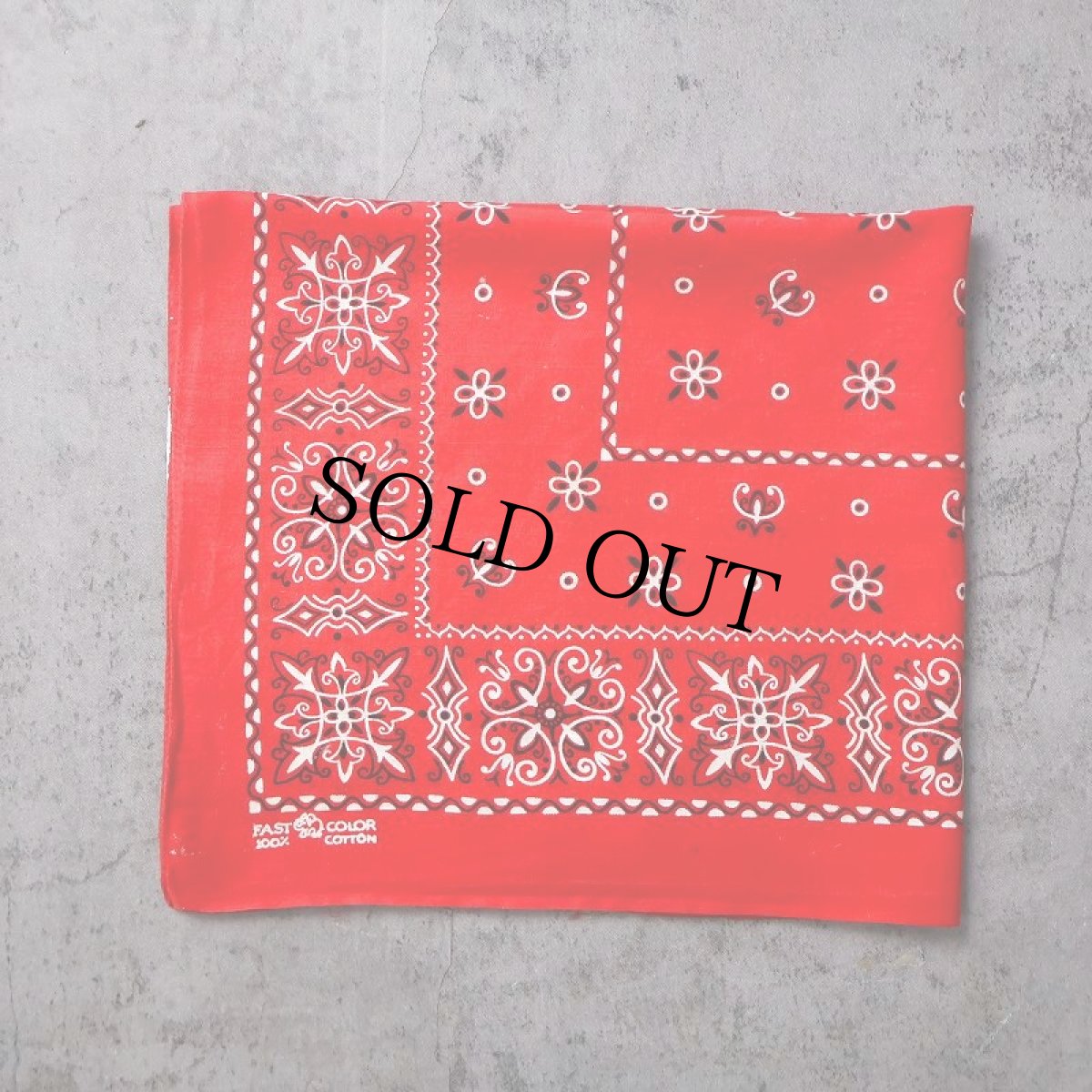 画像1: 60's エレファントブランド 総柄 バンダナ 上鼻 (1)