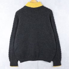 画像3: 80's〜 Newport of Canada 切り替えデザイン タートルネック ウールニットセーター GRAY (3)