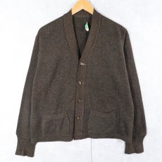 画像1: 50〜60's ネップ混 ウール×アクリルニットカーディガン (1)
