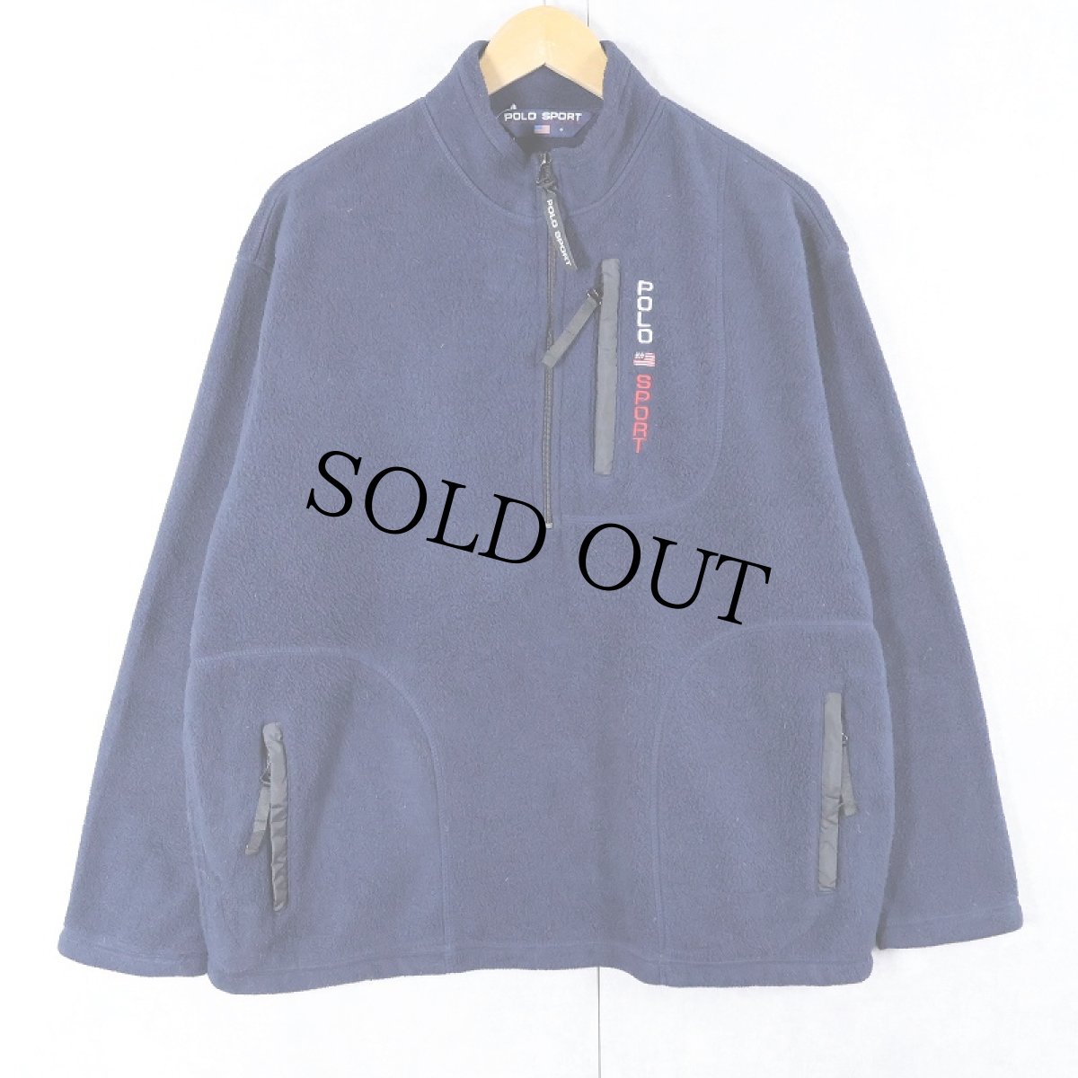 画像1: 90's POLO SPORT Ralph Lauren ハーフジップ フリースジャケット NAVY L (1)