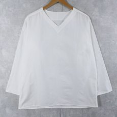 画像1: 80's ロシア軍 Vネック スリーピングシャツ (1)