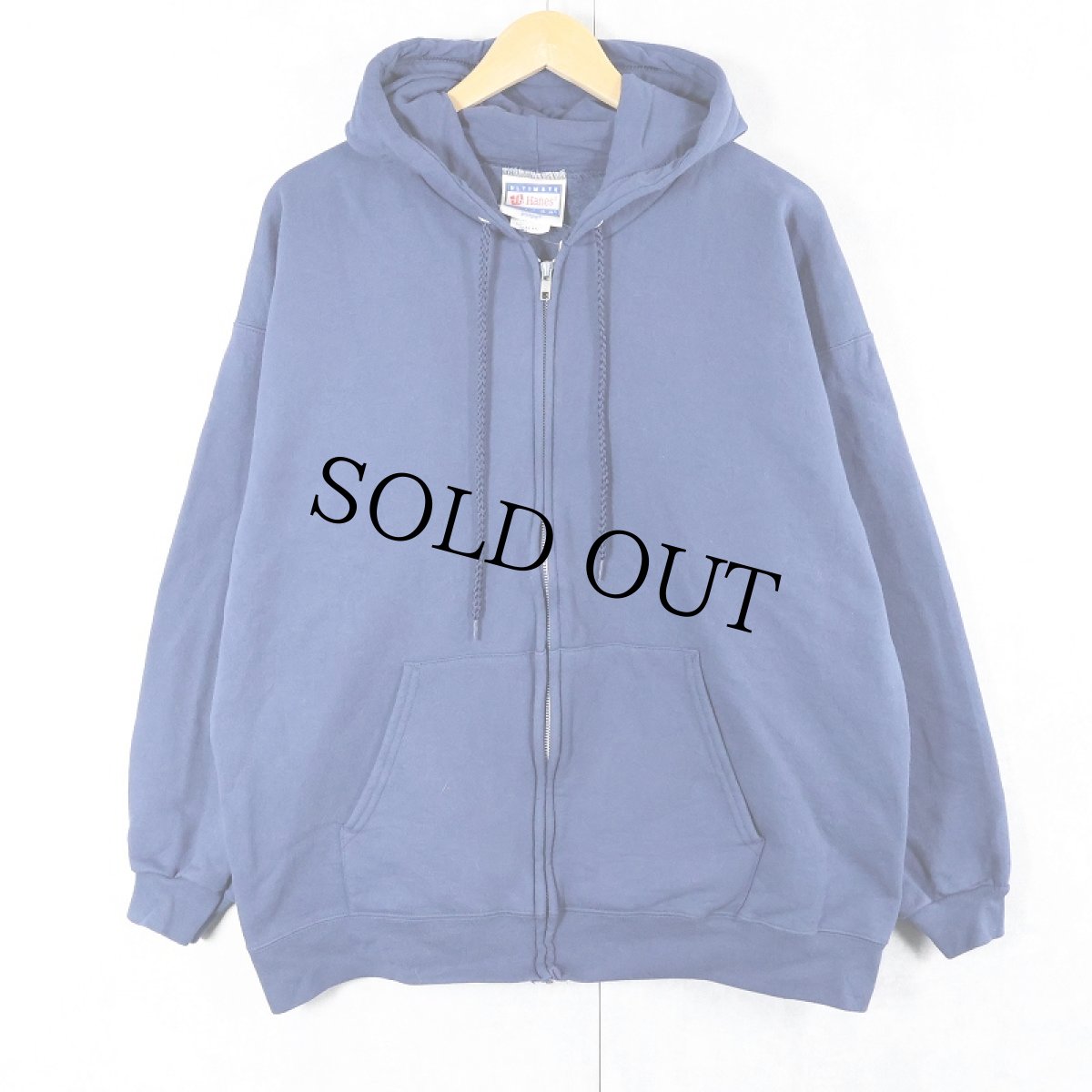 画像1: 90's Hanes ULTIMATE COTTON スウェットジップパーカー NAVY L (1)