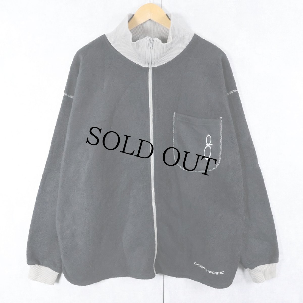 画像1: Ocean Pacific ロゴ刺繡 フリースジップジャケット BLACK L (1)