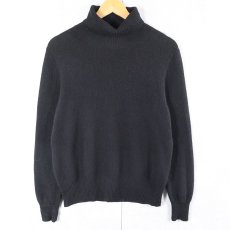 画像1: Peck & Peck タートルネック カシミアニットセーター BLACK XL (1)