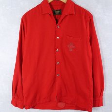 画像1: 50〜60's Sportsman by CAL-MADE ウール イタリアンカラーシャツ M (1)