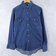 画像1: 90's Wrangler デニムウエスタンシャツ XL (1)