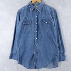 画像1: 70's Wrangler デニムウエスタンシャツ SIZE16-33 (1)
