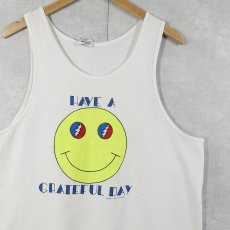 画像1: 80's USA製 GRATEFUL DEAD "HAVE A GRATEFUL DAY" ロックバンド プリントタンクトップ XL (1)