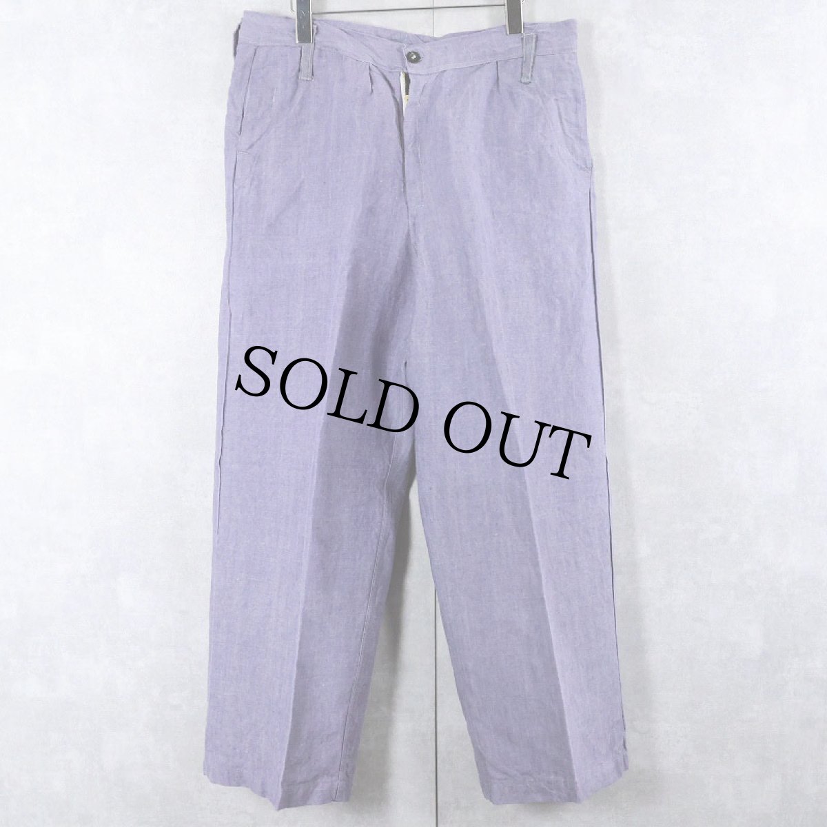 画像1: 60's FRENCH MILITARY リネンセーラーパンツ "ワンウォッシュ" DEADSTOCK 【W34 L28】 (1)