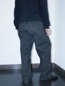 画像2: 50〜60's チェック柄 ウールスラックス W39 (2)