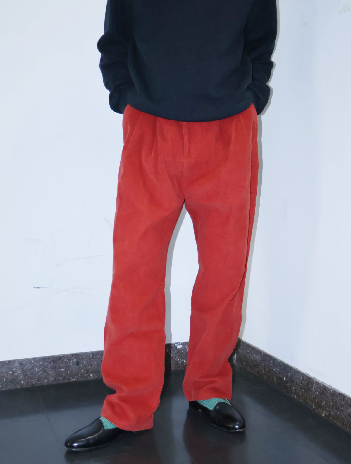 画像1: 90's〜 Alan Flusser 2タック コーデュロイパンツ W37 (1)