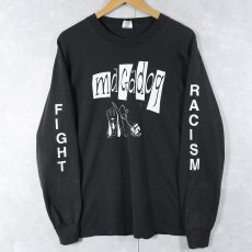 画像1: 90's Magadog USA製 "RACISM FIGHT" スカバンド プリントロン BLACK XL (1)