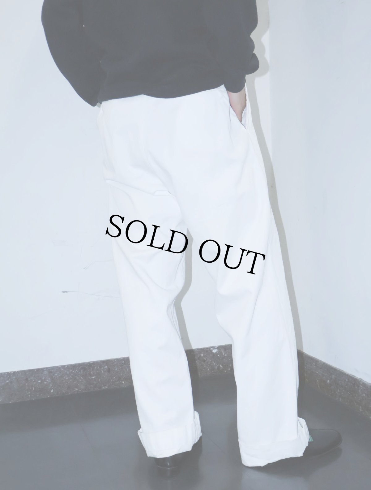 画像2: 〜60's コットンツイル ワークパンツ W33 (2)