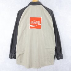 画像2: 70's Unitog USA製 "Coca-Cola" ワッペン付き ストライプ柄ワークシャツ　SIZE16-16 1/2  (2)