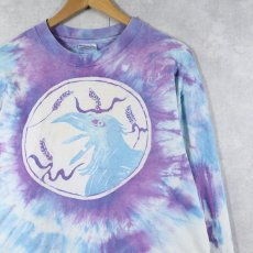 画像1: 90's USA製 タイダイ染め プリントロンT XL (1)