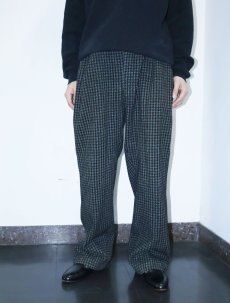画像1: 50〜60's チェック柄 ウールスラックス W39 (1)