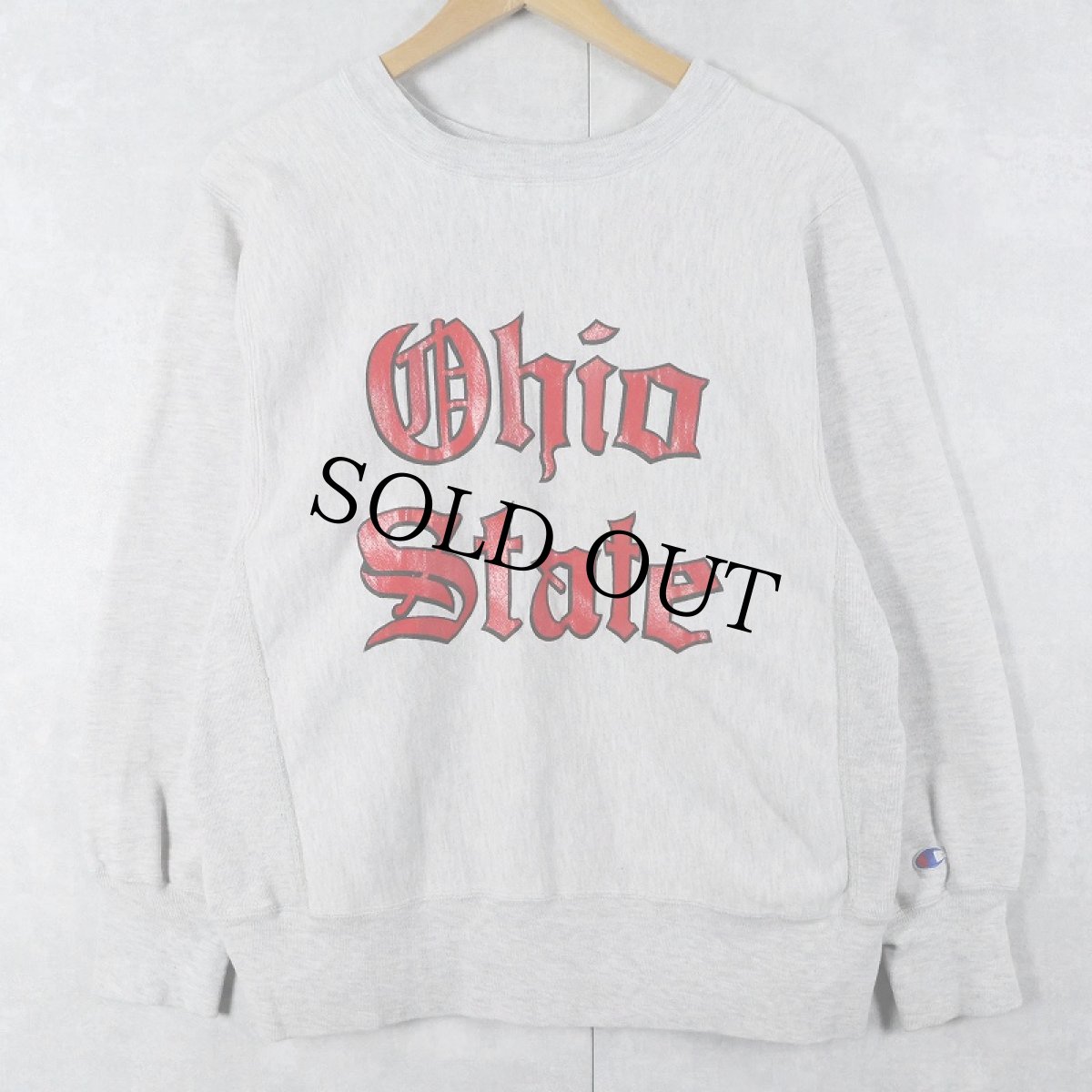 画像1: 80's Champion REVERSE WEAVE USA製 トリコタグ "OHIO STATE" プリントスウェット M (1)