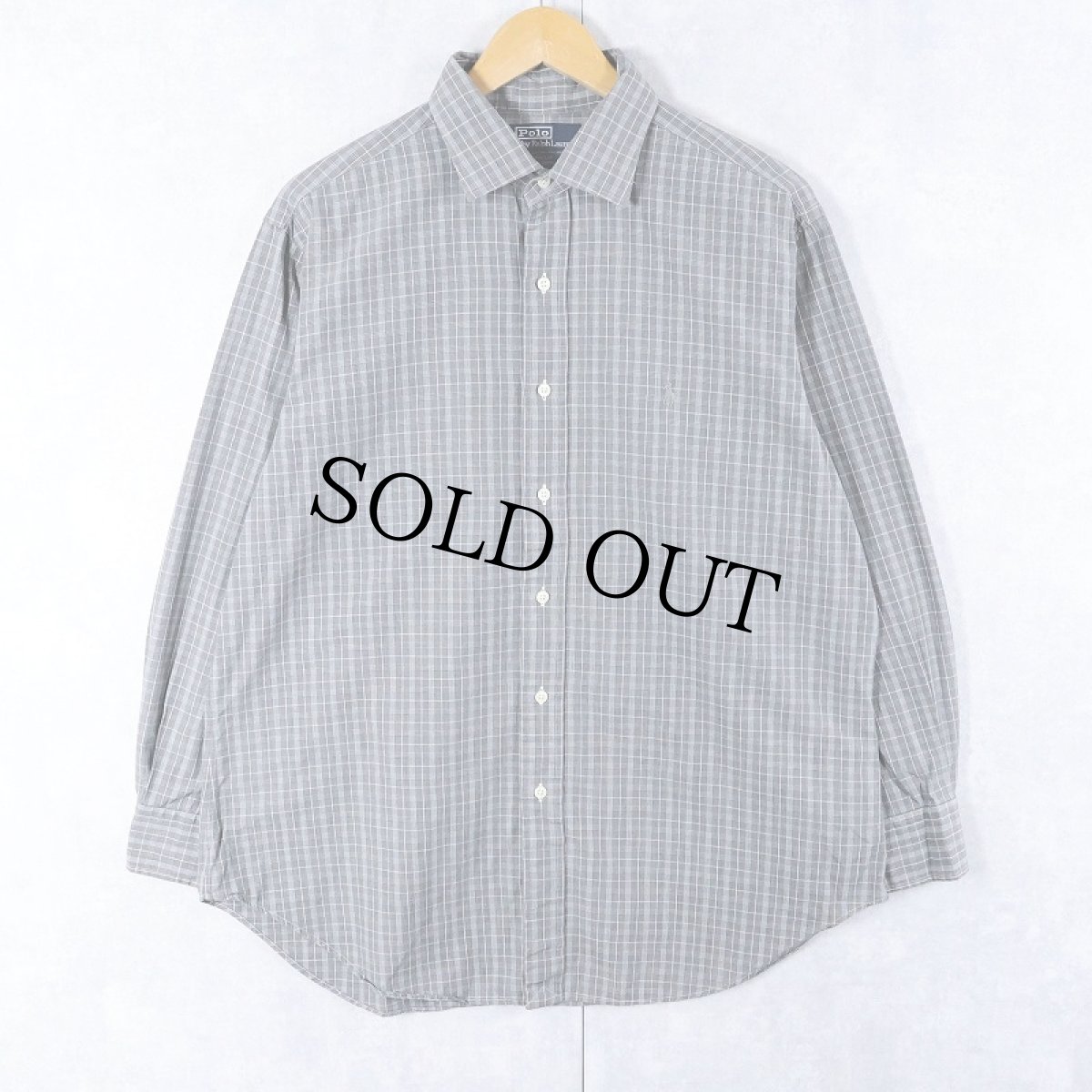 画像1: POLO Ralph Lauren "PHILIP" ロゴ刺繡 チェック柄 コットンシャツ SIZE16 1/2 (1)