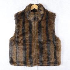 画像1: COACO リバーシブル フェイクファーベスト L (1)